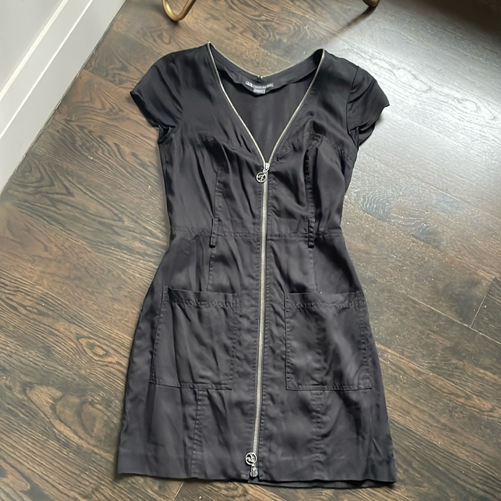 Armani exchange zip dress with pockets